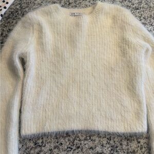Zara Soft Cream Crew Neck Sweater